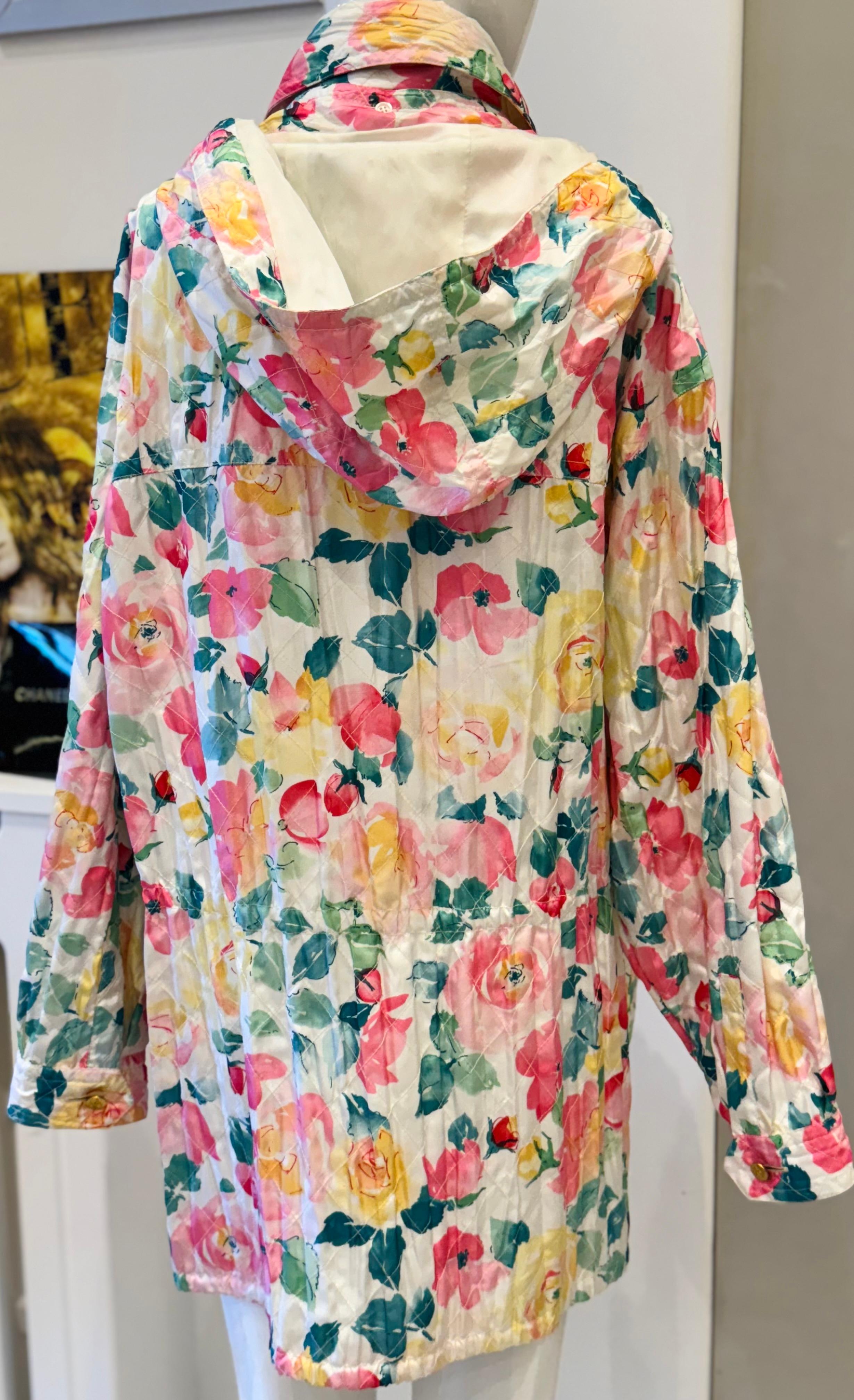 Women's or Men's Rare Chanel Cruise 1995 runway flowers print coat one size