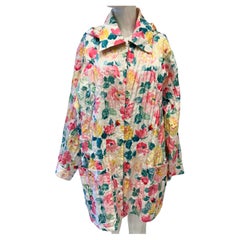 Rare Chanel Cruise 1995 runway flowers print coat one size