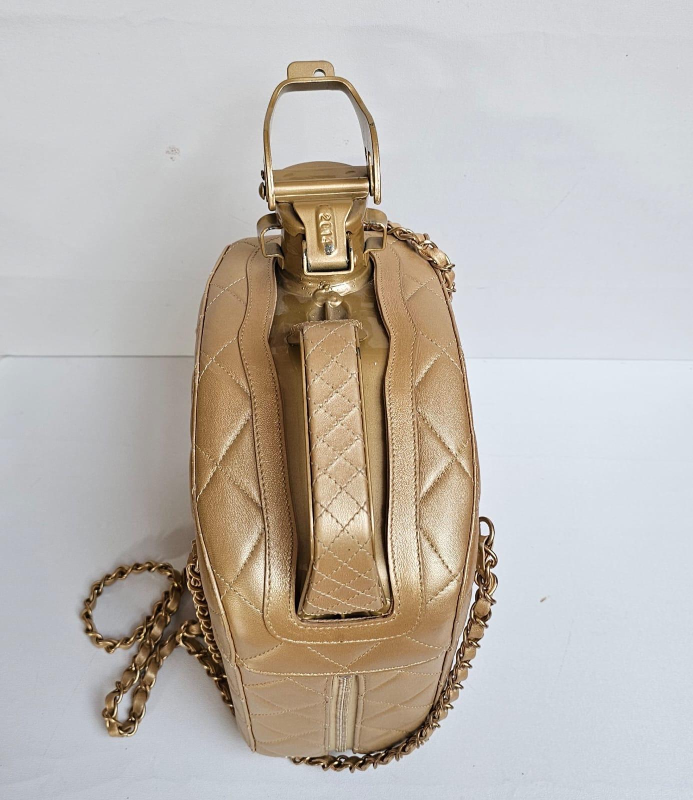 Rare Chanel Cruise 2015 Gold Night Gas Tank Jerry Can Accessory Bag For Sale 6