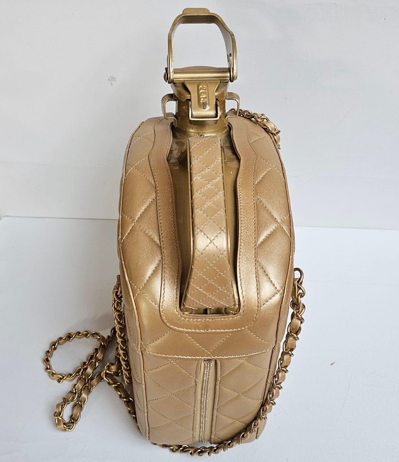 Rare Chanel Cruise 2015 Gold Night Gas Tank Jerry Can Accessory Bag For Sale 7