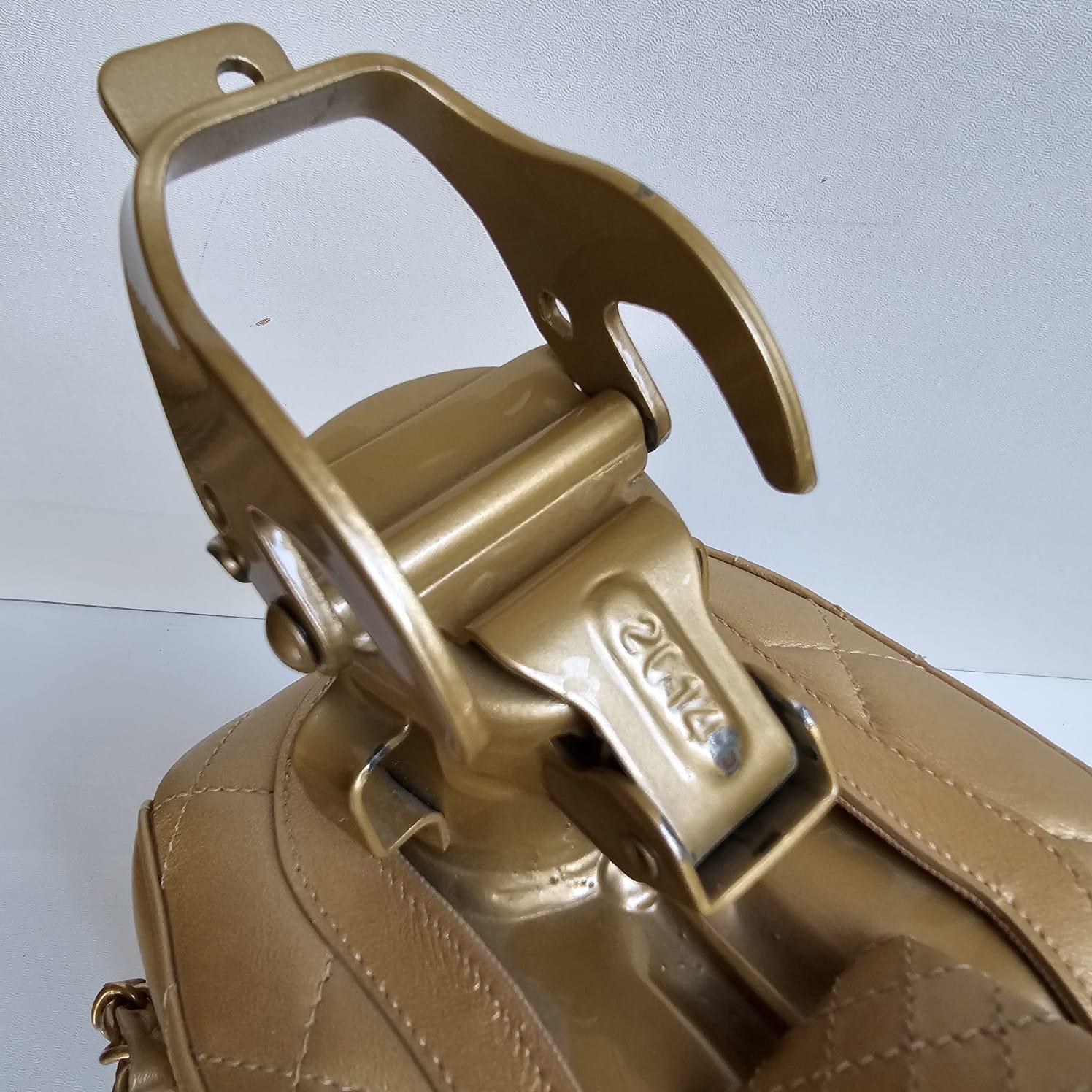 Rare Chanel Cruise 2015 Gold Night Gas Tank Jerry Can Accessory Bag For Sale 10