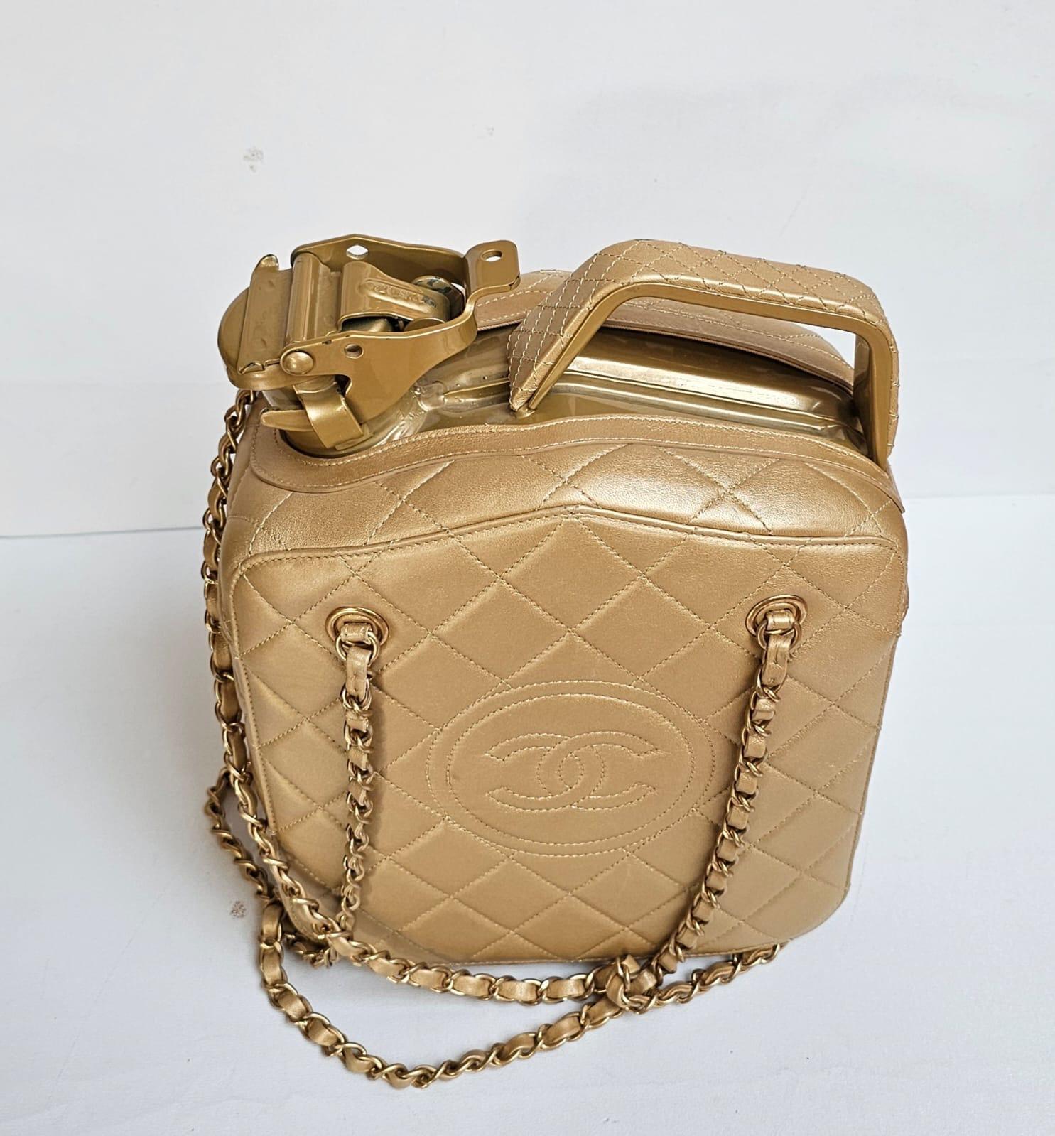 Rare Chanel Cruise 2015 Gold Night Gas Tank Jerry Can Accessory Bag For Sale 5