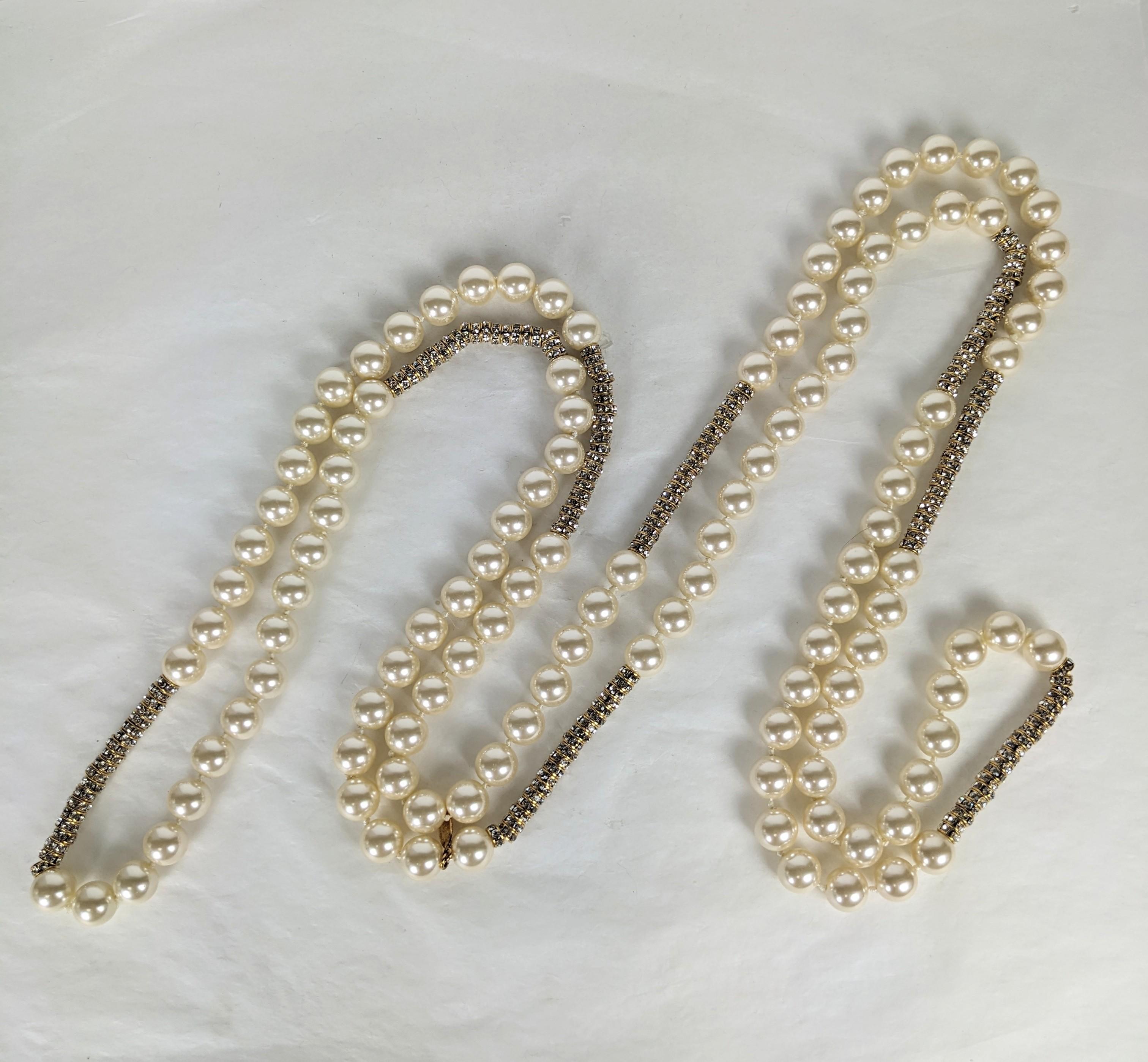 Seltene Chanel Endlose Rondel-Halskette aus Perlen und Kristall (Kunsthandwerker*in) im Angebot