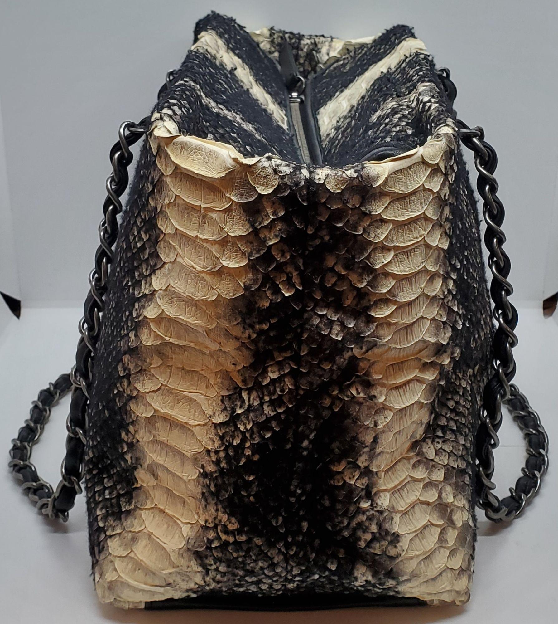 Women's Rare CHANEL Exotic Python Chained Shoulder Bag