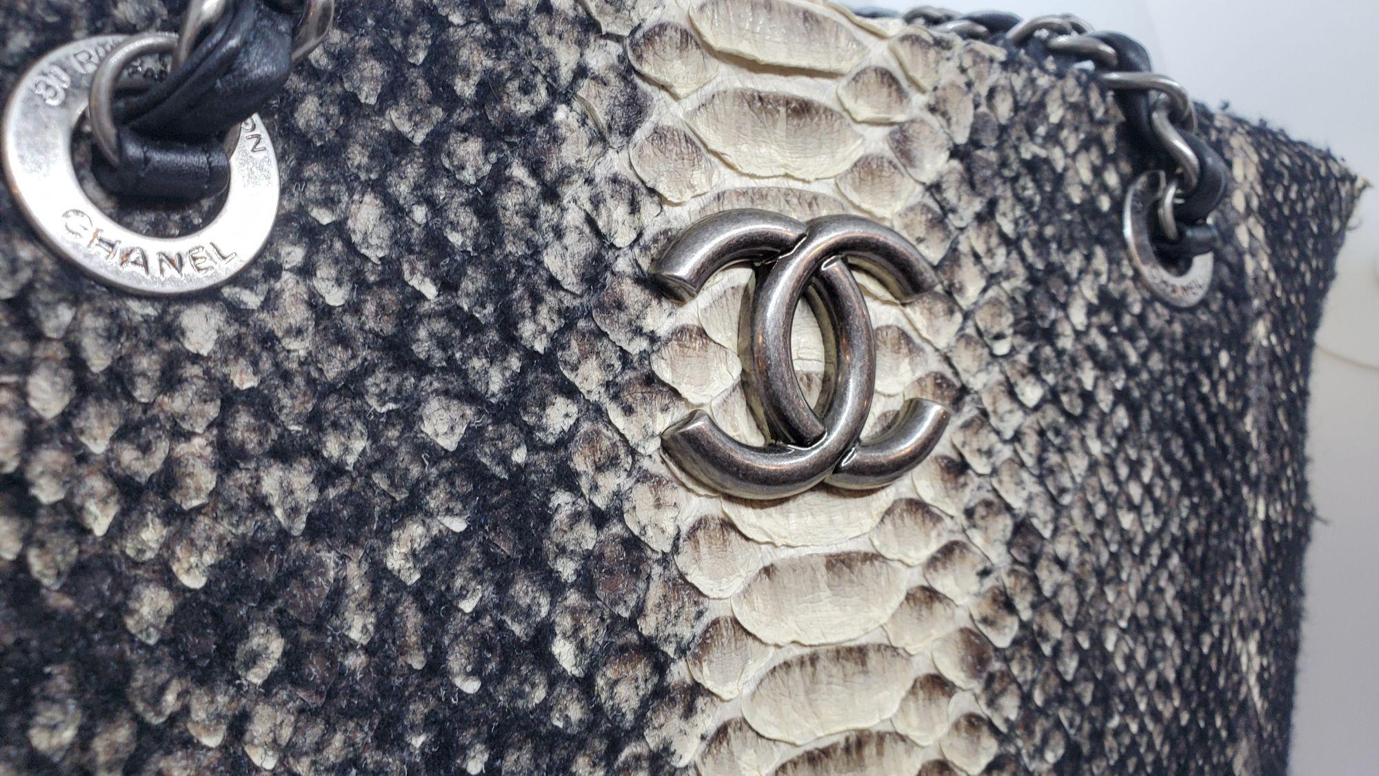 Rare CHANEL Exotic Python Chained Shoulder Bag 1