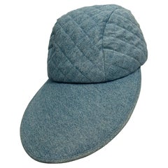 Rara gorra de béisbol vaquera acolchada Chanel F/W 1991 Hip Hop Collection