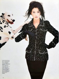 Rare Chanel F/W 1995 museum popcorn tweed Dalmatians Monica Bellucci jacket