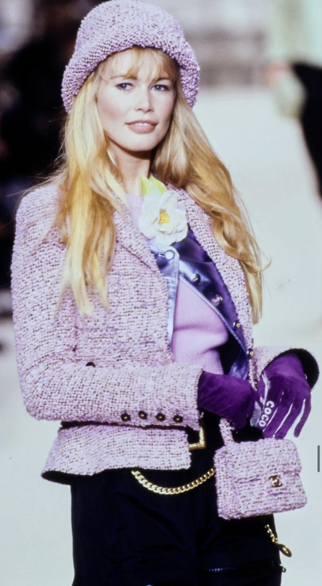 De las mujeres Rara Chaqueta de Pasarela Chanel FW 1994 tweed fantasía lila en venta