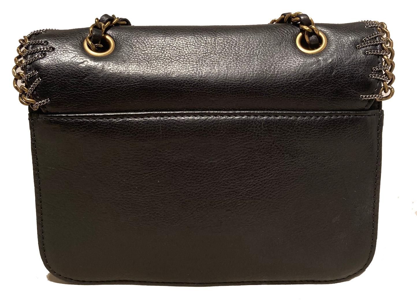 RARE Chanel Gripoix Beaded Black Leather Chain Trim Classic Flap Bag 1