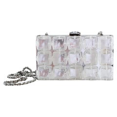 Rare Chanel Ice Cube Minaudière Clear Plexiglass Silver Clutch Bag