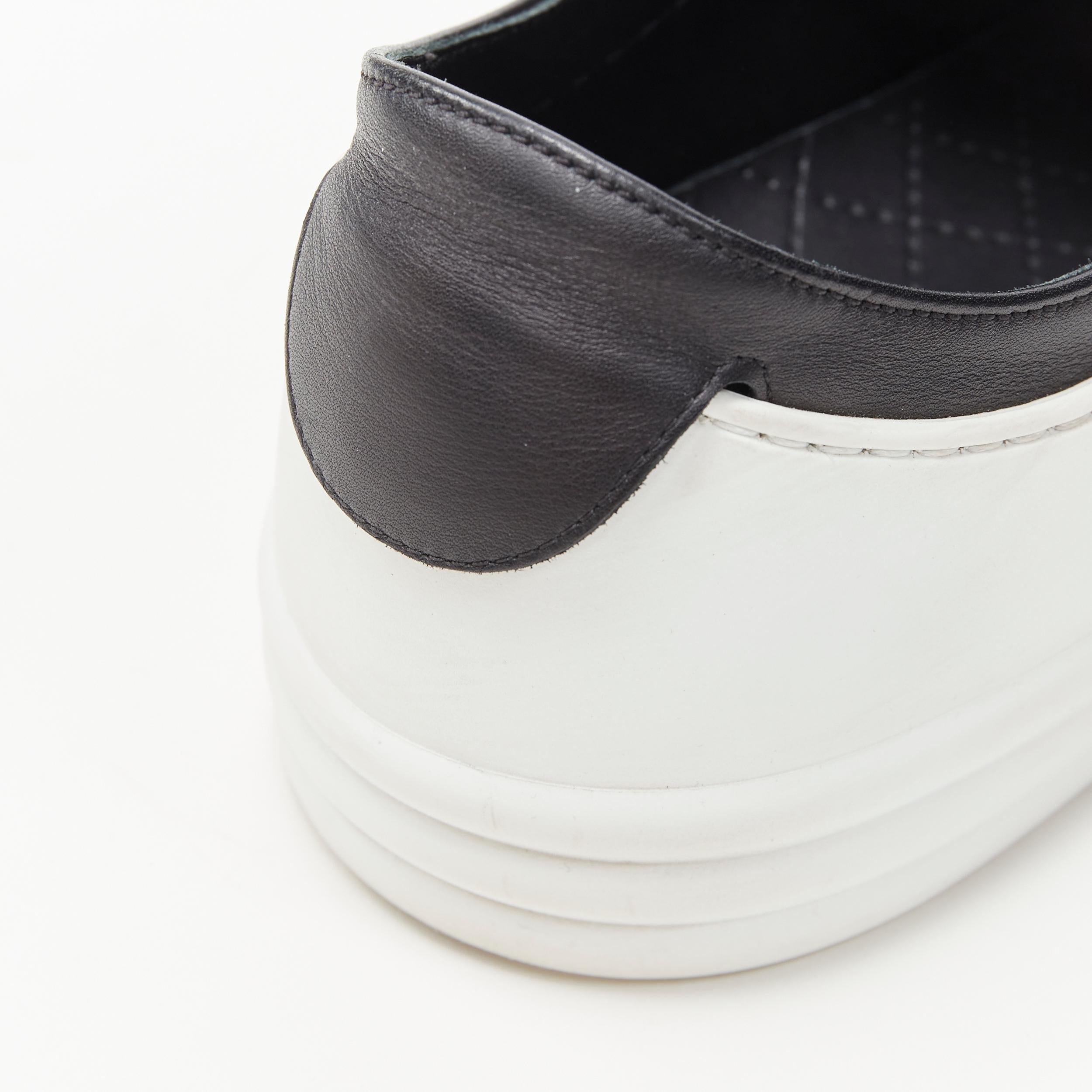 rare CHANEL interlocking CC white rubber black leather low top sneaker EU43 1