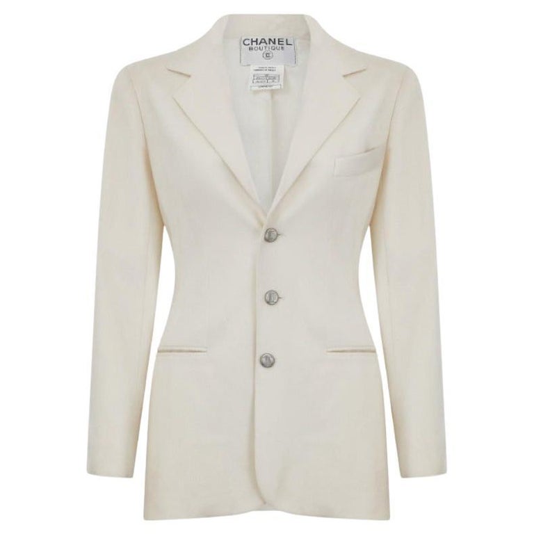 Chanel Cream Jacket - 44 For Sale on 1stDibs