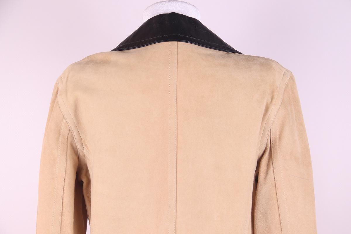 Rare! Chanel & Karl Lagerfeld 98A 1998 Leather Jacket CC logo buttons For Sale 5