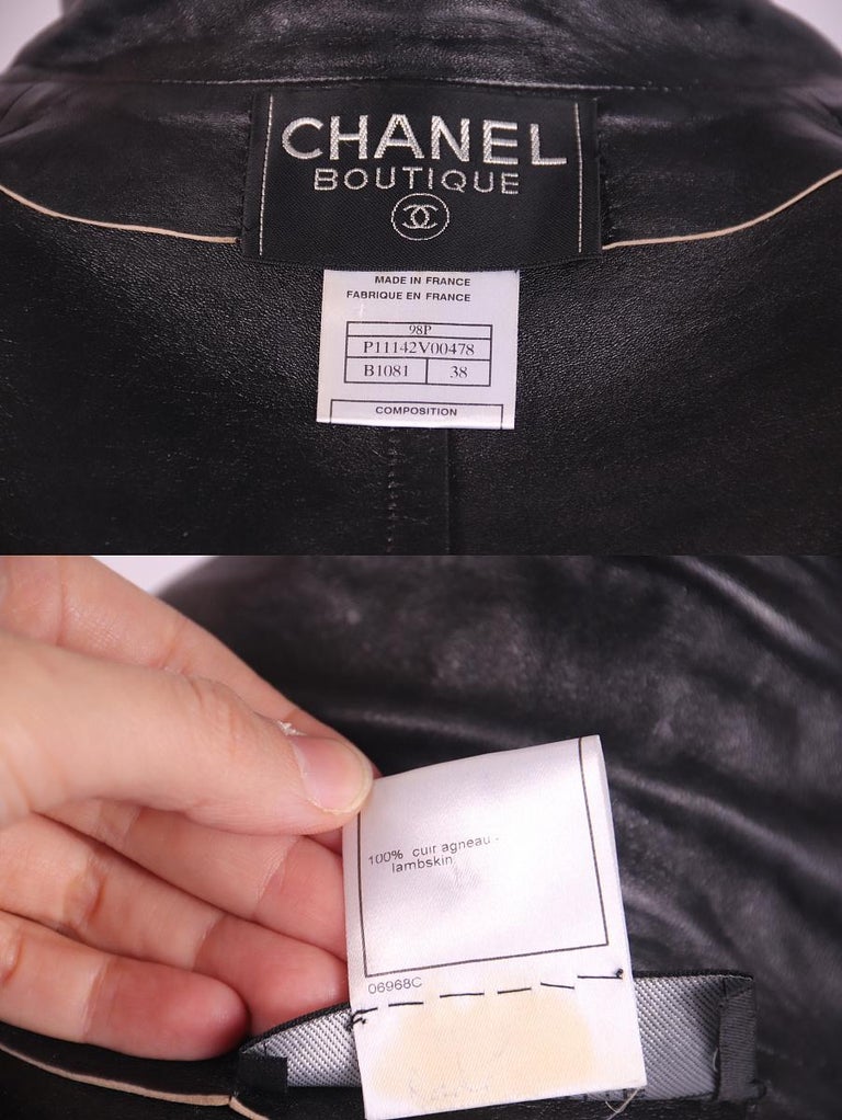 Rare! Chanel and Karl Lagerfeld 98A 1998 Leather Jacket CC logo