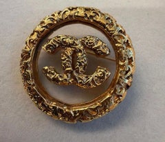 Rare Chanel Laval Brooch with clear resin centre 93A