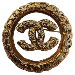 Rare Chanel Laval Brooch with clear resin centre 93A