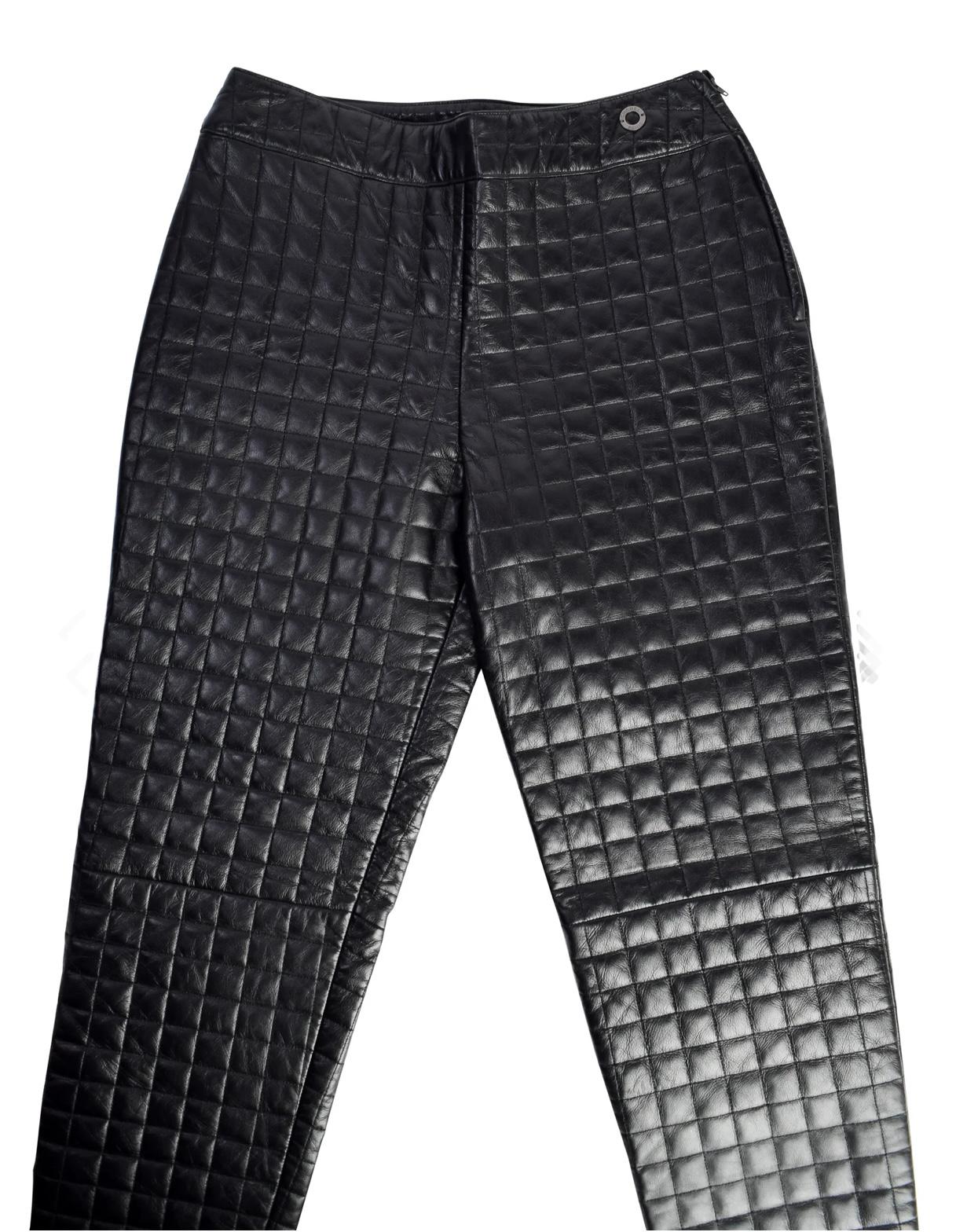 Rare  Chanel Leather Pants  For Sale 2