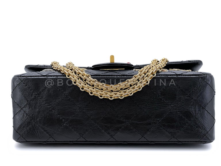 Rare Chanel Lucky Charms 2.55 Small Reissue Double Flap Bag Black