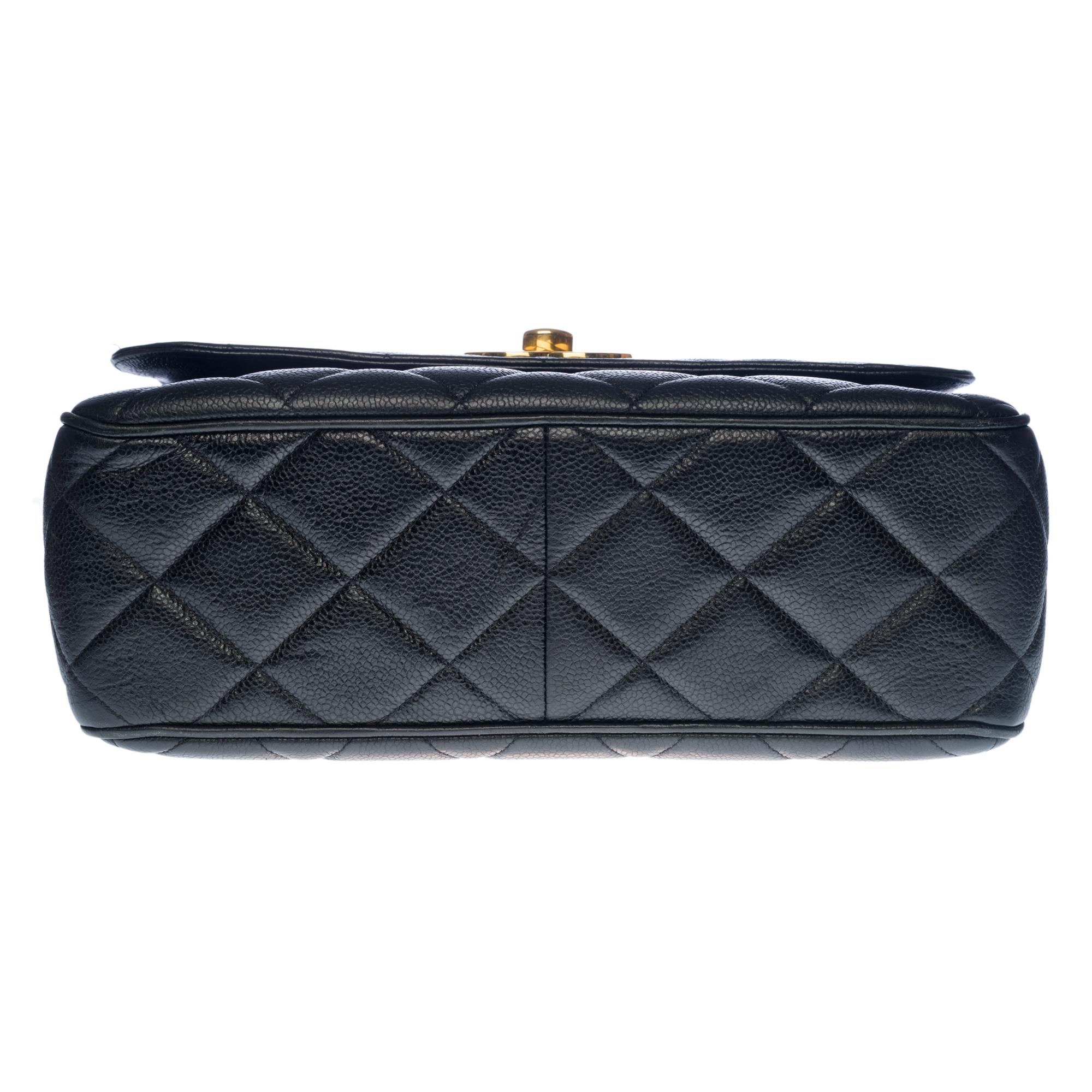 Rare Chanel Maxi shoulder flap bag in black caviar quilted leather, GHW 4
