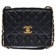 Rare Chanel Maxi shoulder flap bag in black caviar quilted leather, GHW