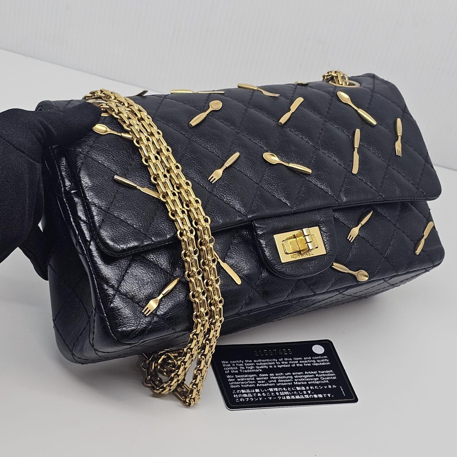 Rare Chanel Medium Reissue 2.55 Gold Brasserie Charm Flap Bag 10