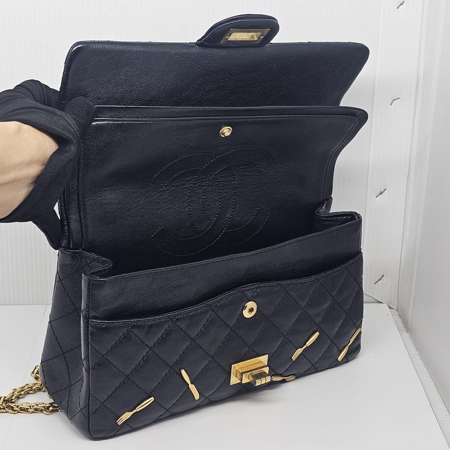Women's or Men's Rare Chanel Medium Reissue 2.55 Gold Brasserie Charm Flap Bag