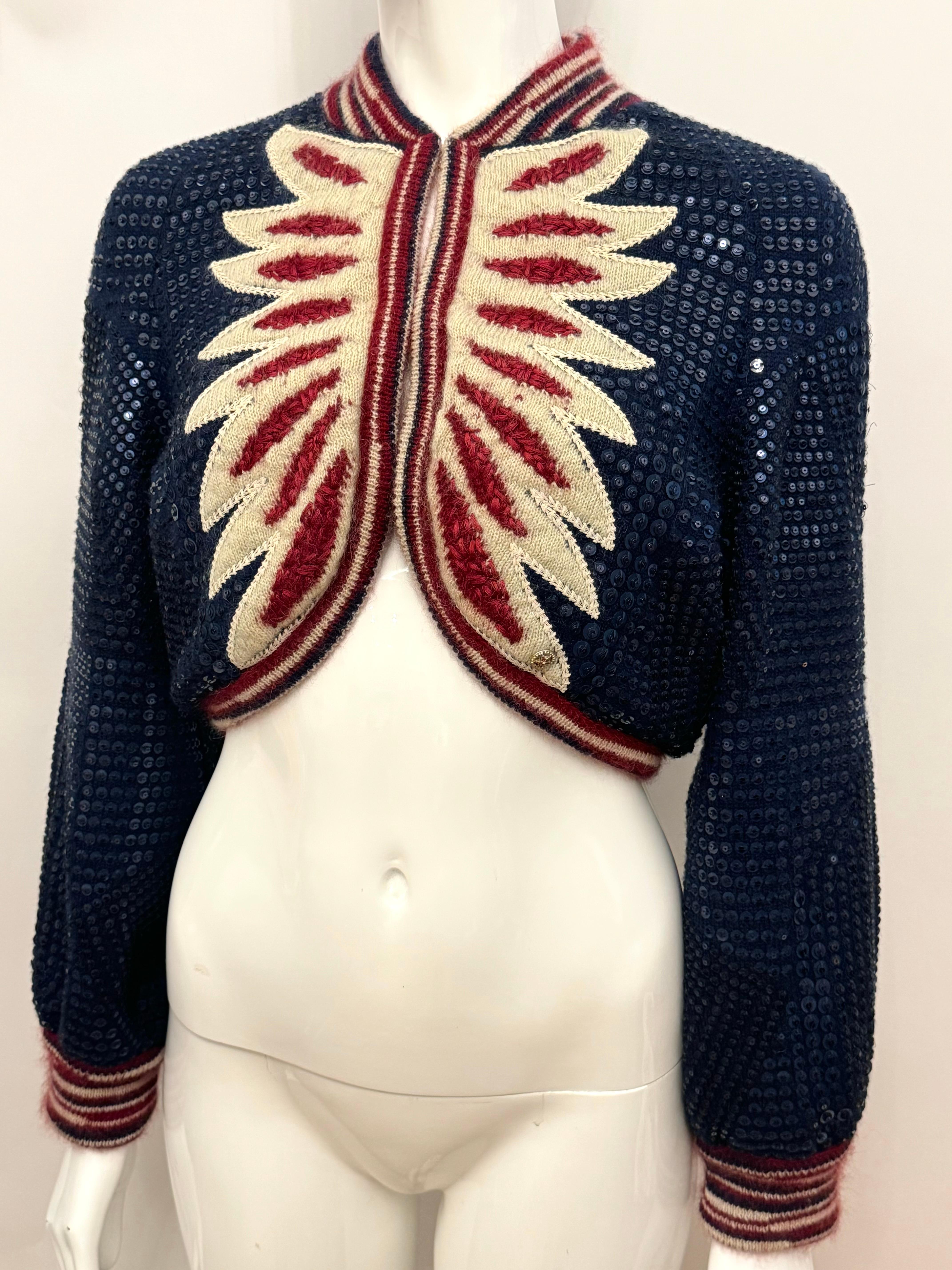 Rara giacca con paillettes Chanel métiers d'art Paris Dallas 2014 in vendita 7