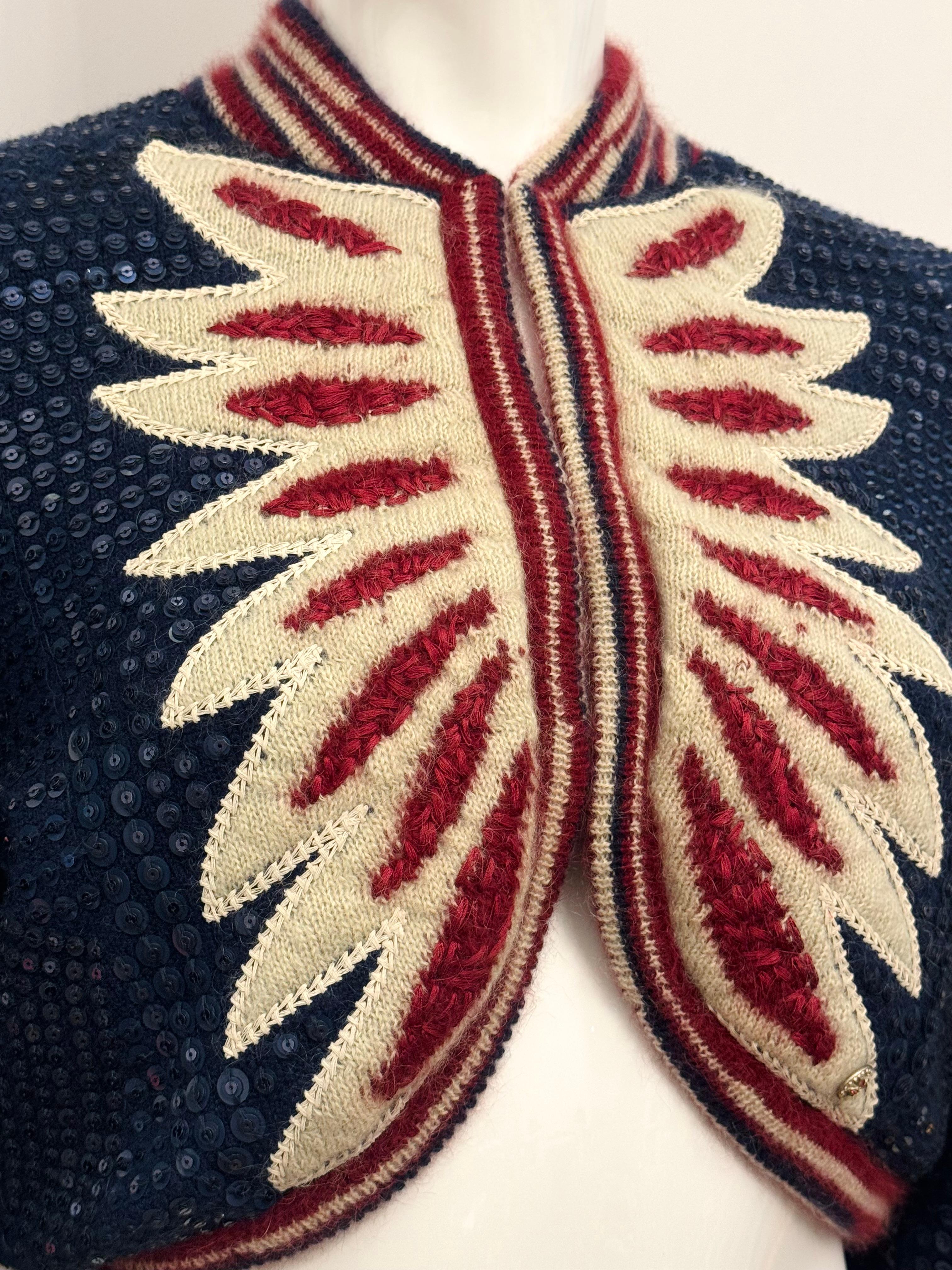 Rara giacca con paillettes Chanel métiers d'art Paris Dallas 2014 in vendita 8