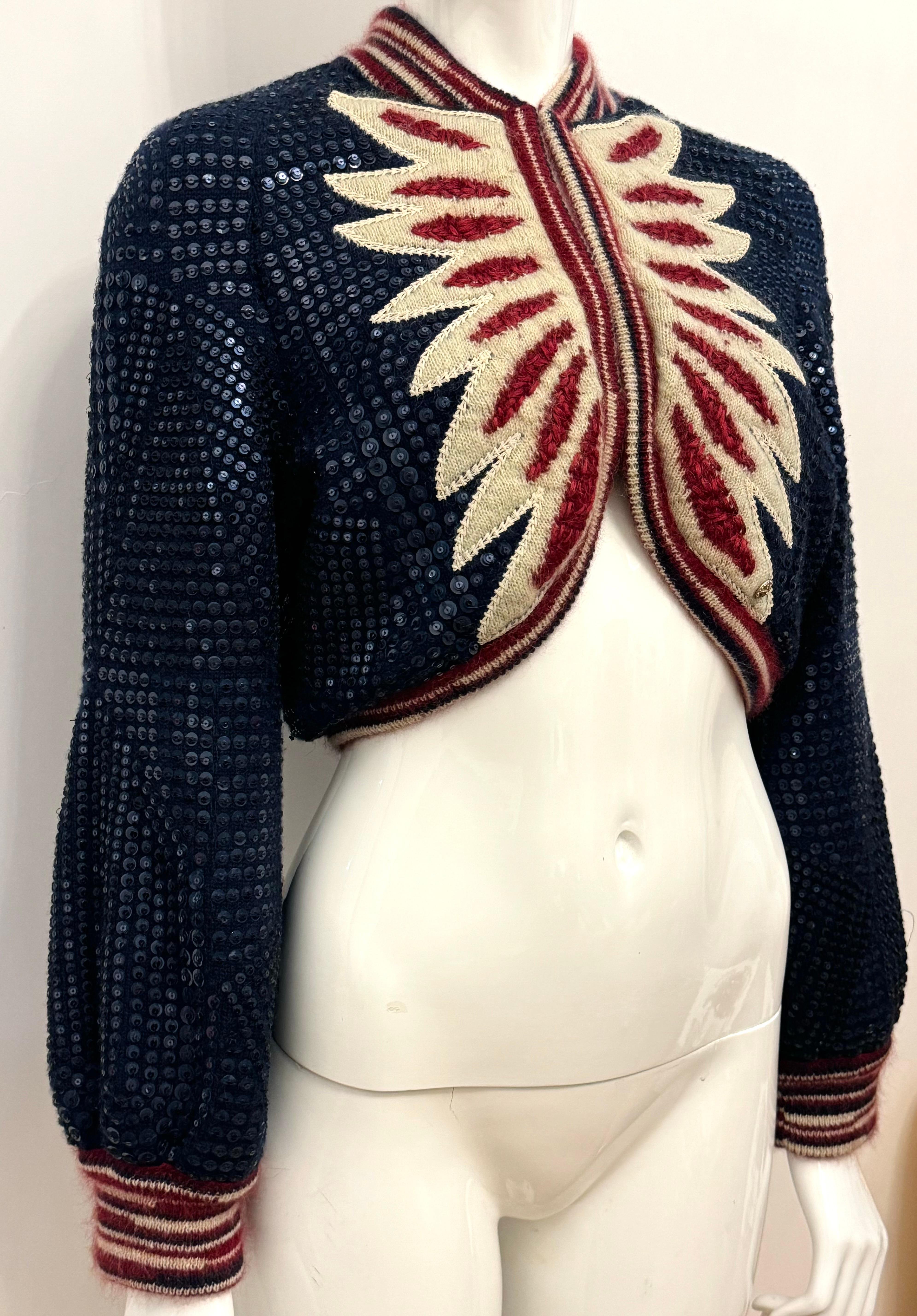 Rara giacca con paillettes Chanel métiers d'art Paris Dallas 2014 in vendita 9