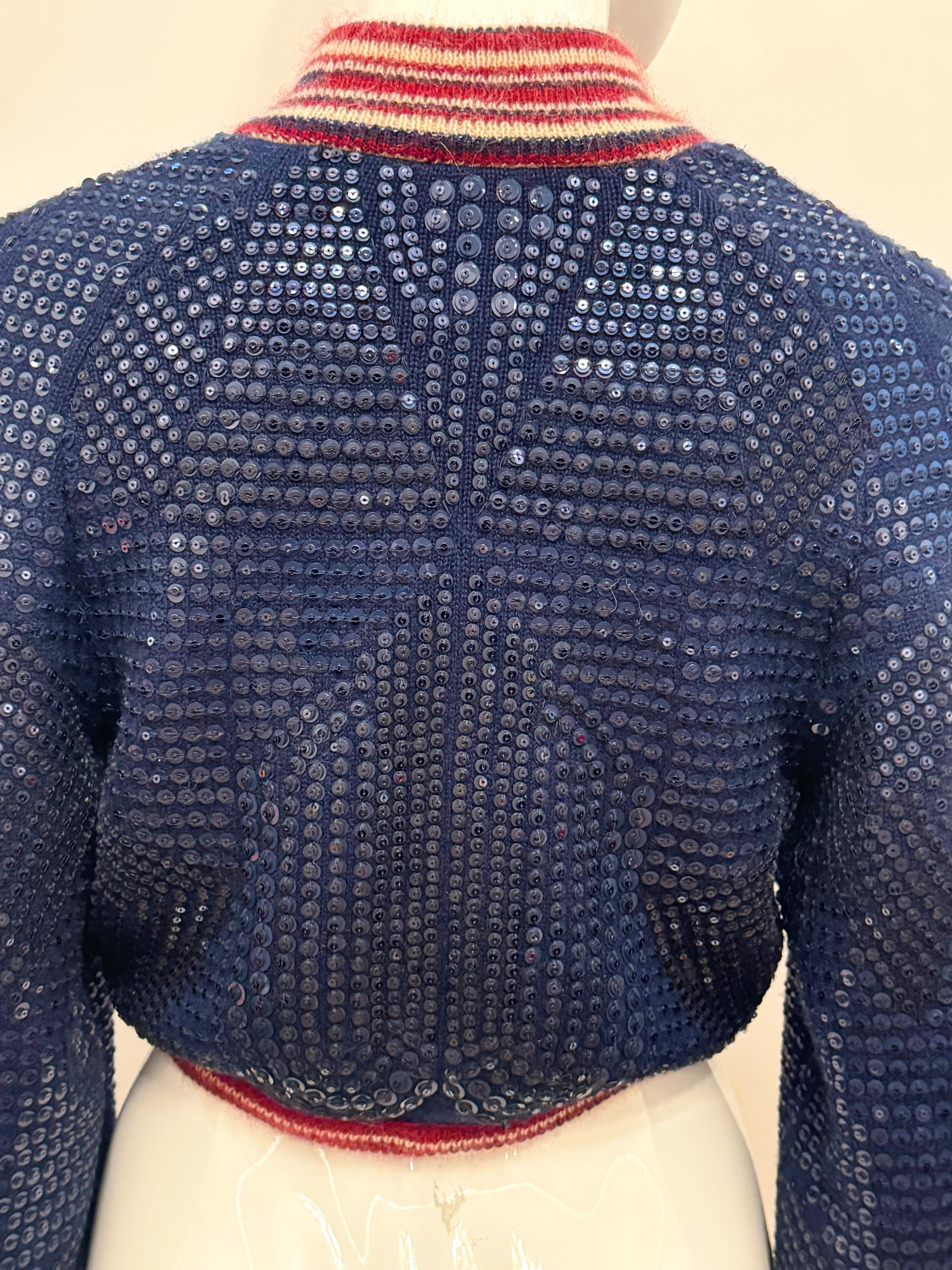 Rara giacca con paillettes Chanel métiers d'art Paris Dallas 2014 in vendita 11