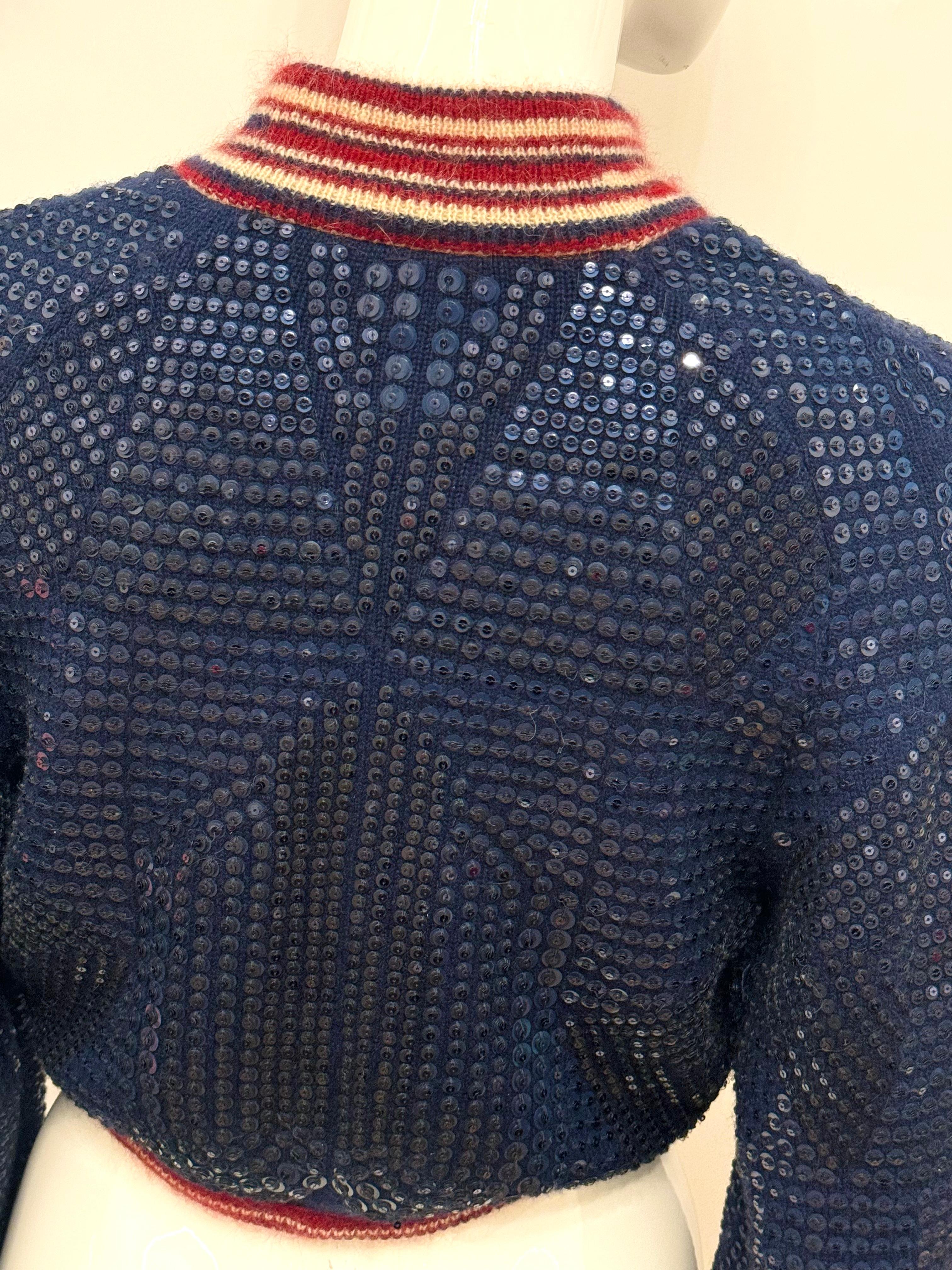 Rara giacca con paillettes Chanel métiers d'art Paris Dallas 2014 in vendita 12