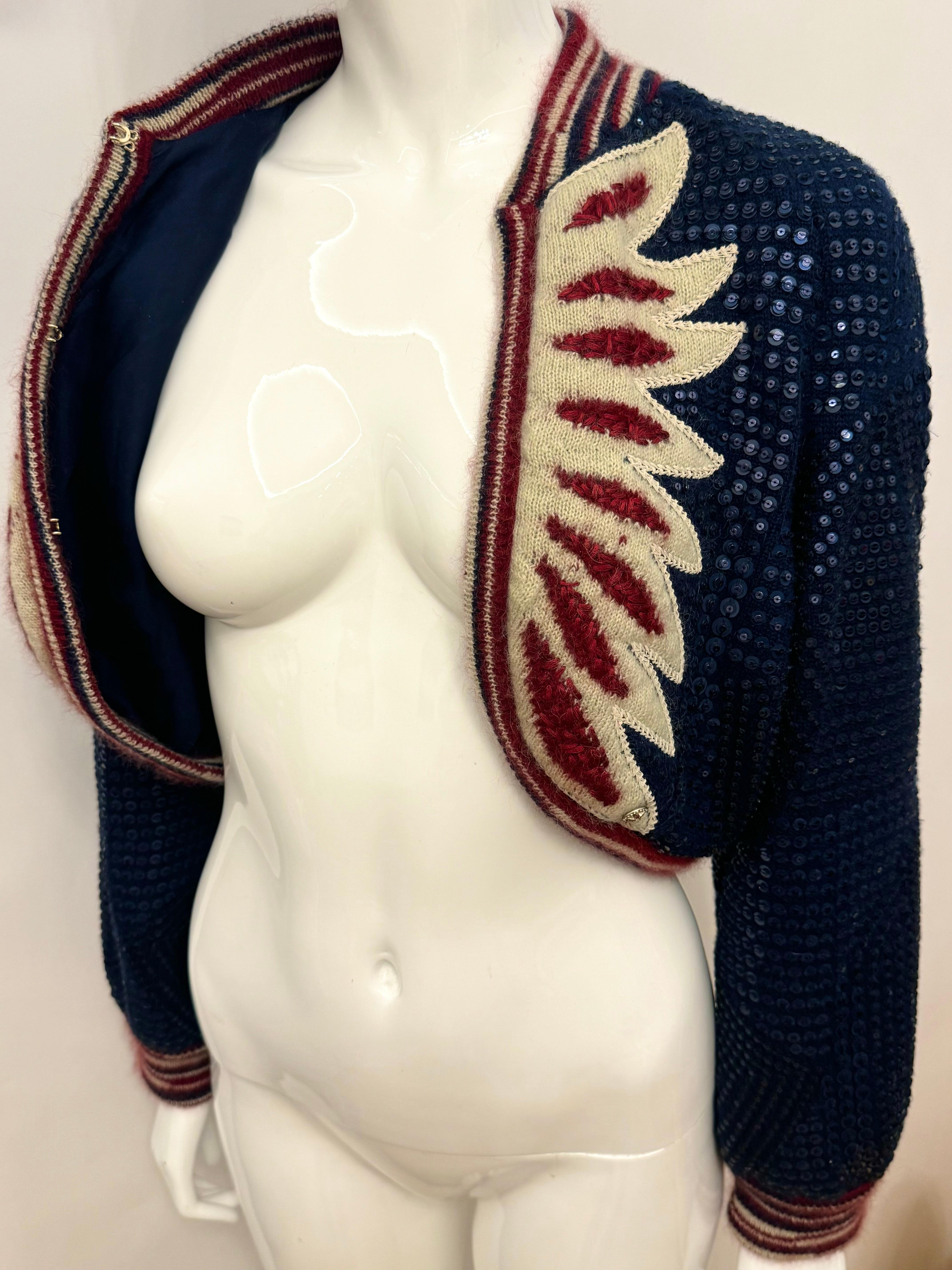 Rara giacca con paillettes Chanel métiers d'art Paris Dallas 2014 in vendita 13