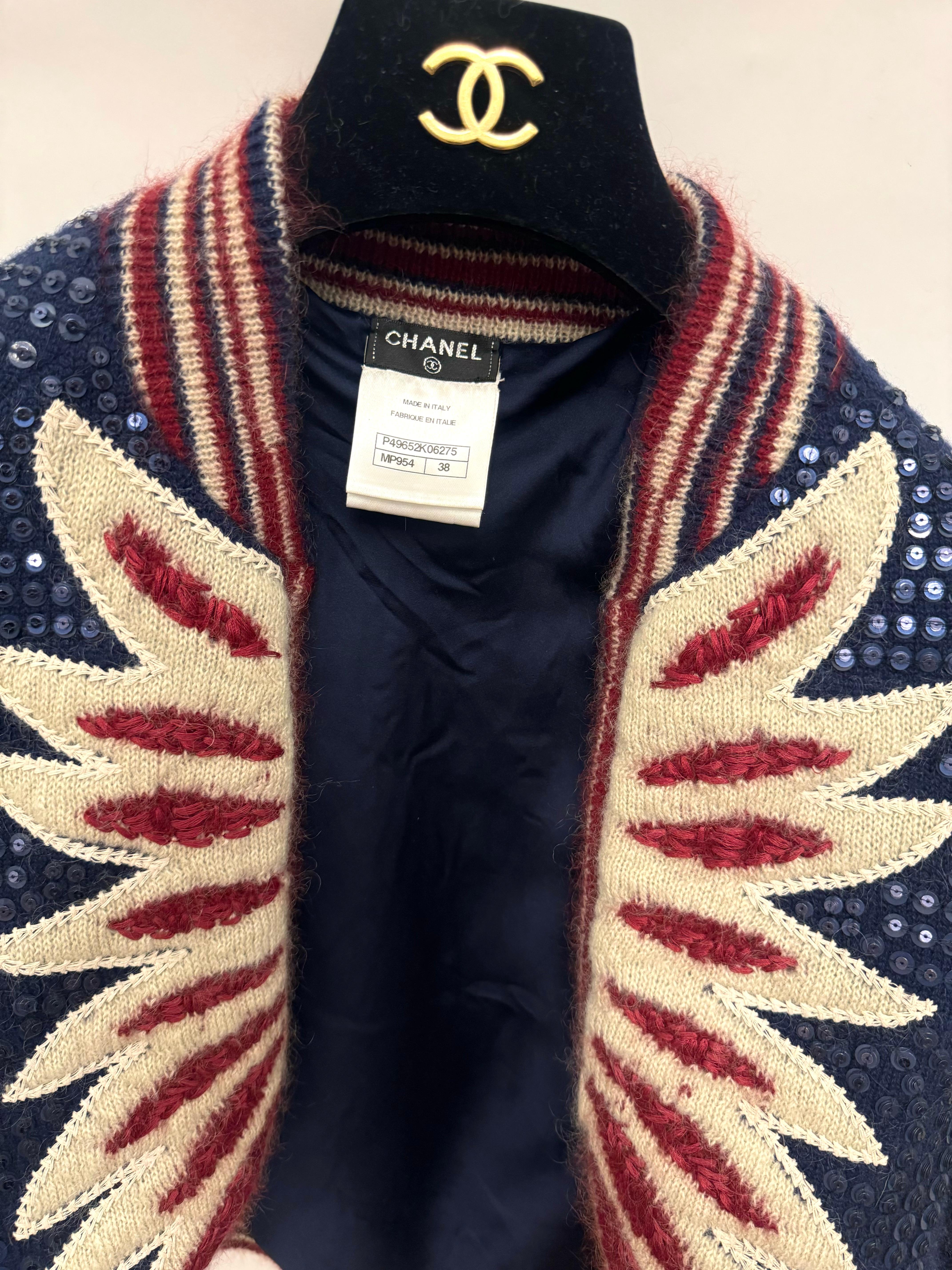 Rara giacca con paillettes Chanel métiers d'art Paris Dallas 2014 in vendita 15