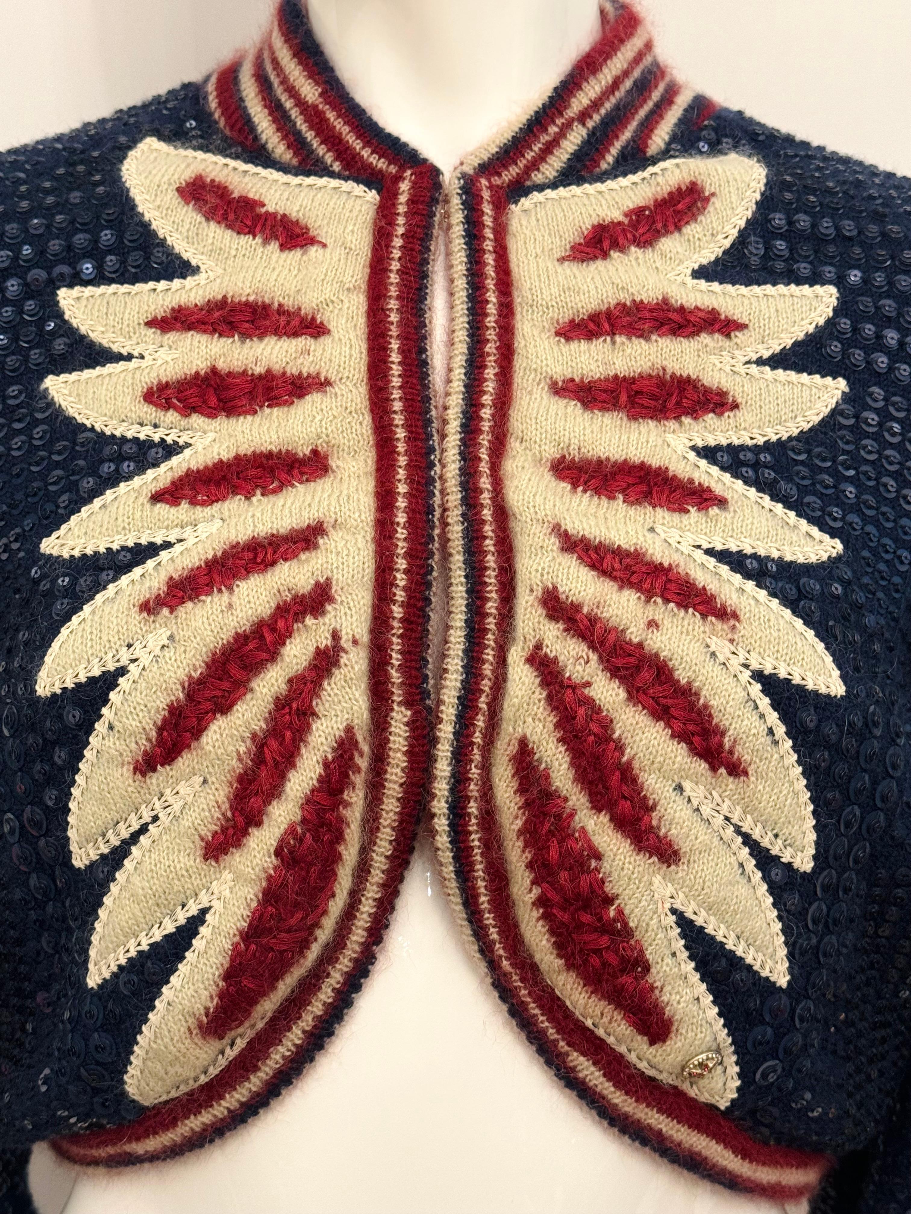 Rara giacca con paillettes Chanel métiers d'art Paris Dallas 2014 in vendita 3