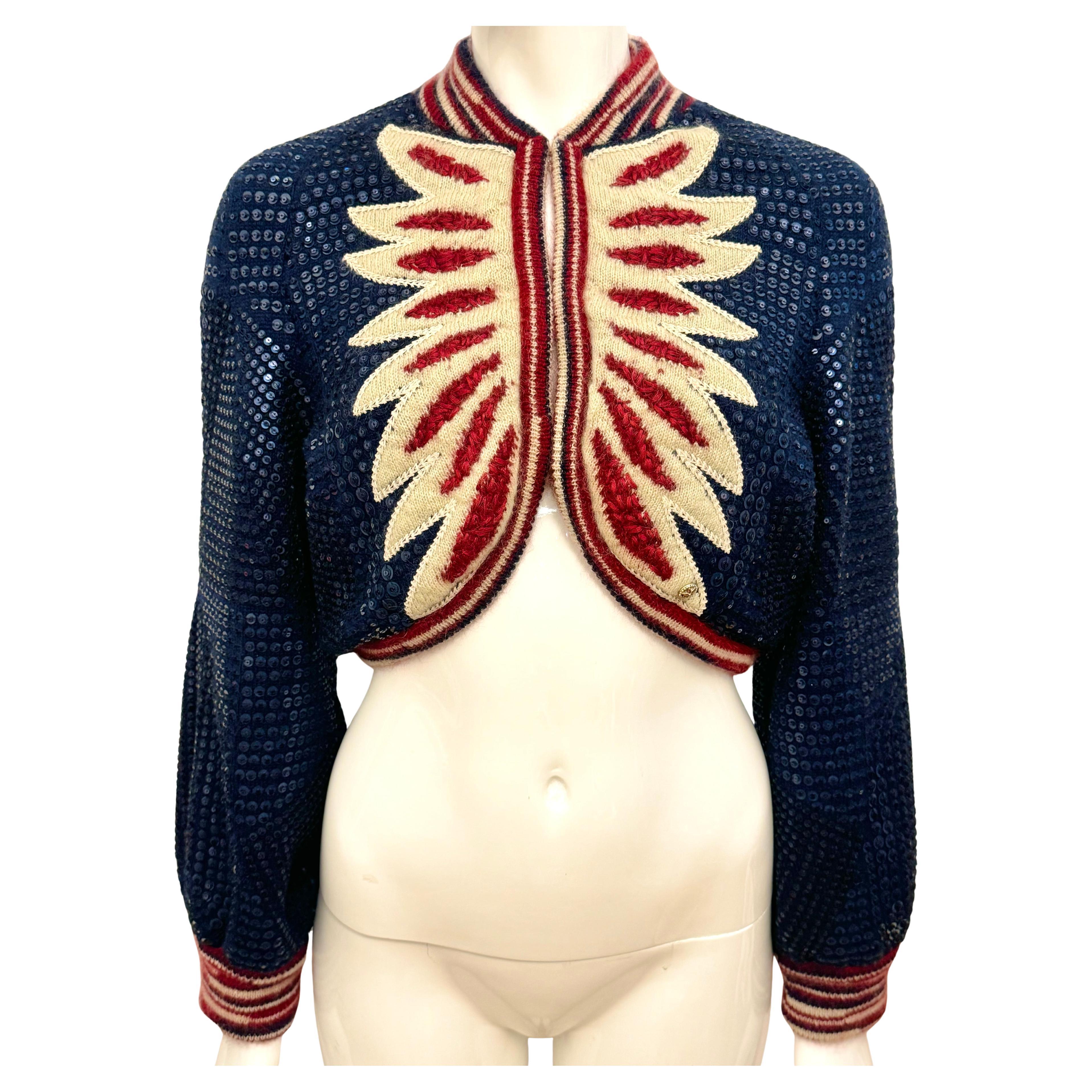 Rara giacca con paillettes Chanel métiers d
art Paris Dallas 2014 in vendita