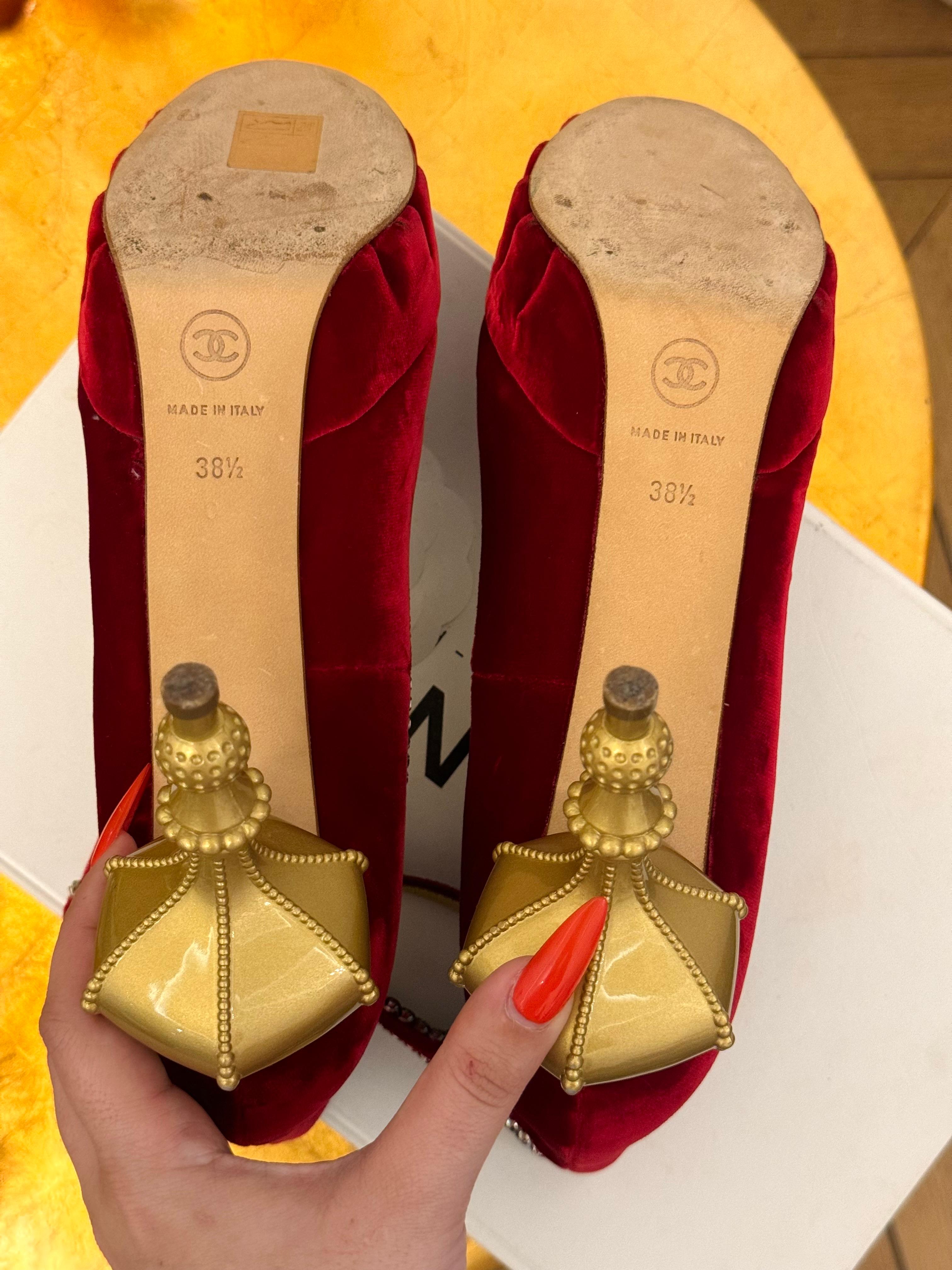 Raros zapatos de pasarela Chanel métiers d'art Paris Moscou 2009 de Karl Lagerfeld en venta 8