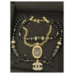 Rare Chanel Métiers d’art Paris NYC 2019 Egyptian Layered Plastron Necklace