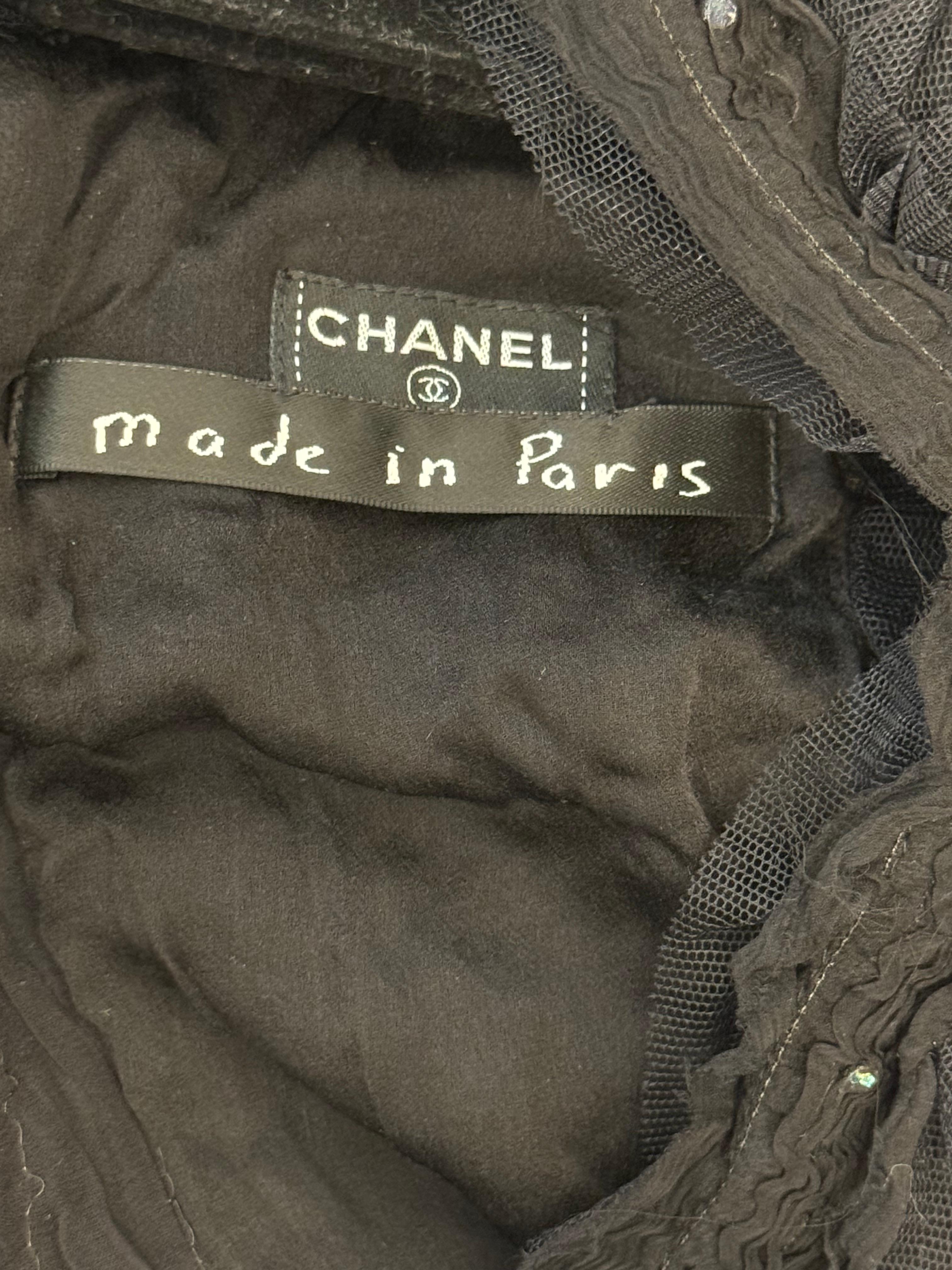 Noir Rare robe de cocktail Chanel Métiers d'art Paris Tokyo 2005 en vente