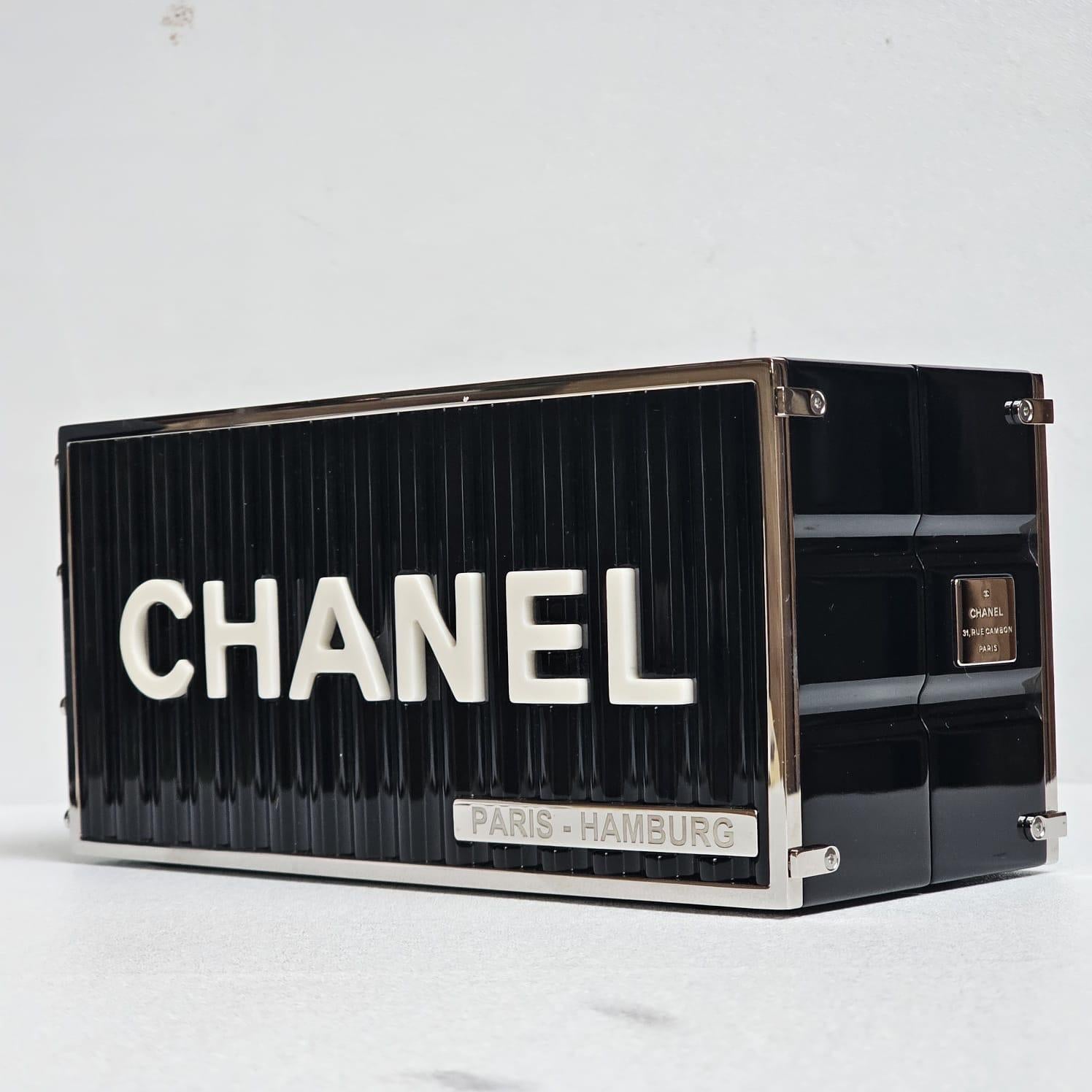 Rare Chanel Minaudiere Black Shipping Container Bag For Sale 10