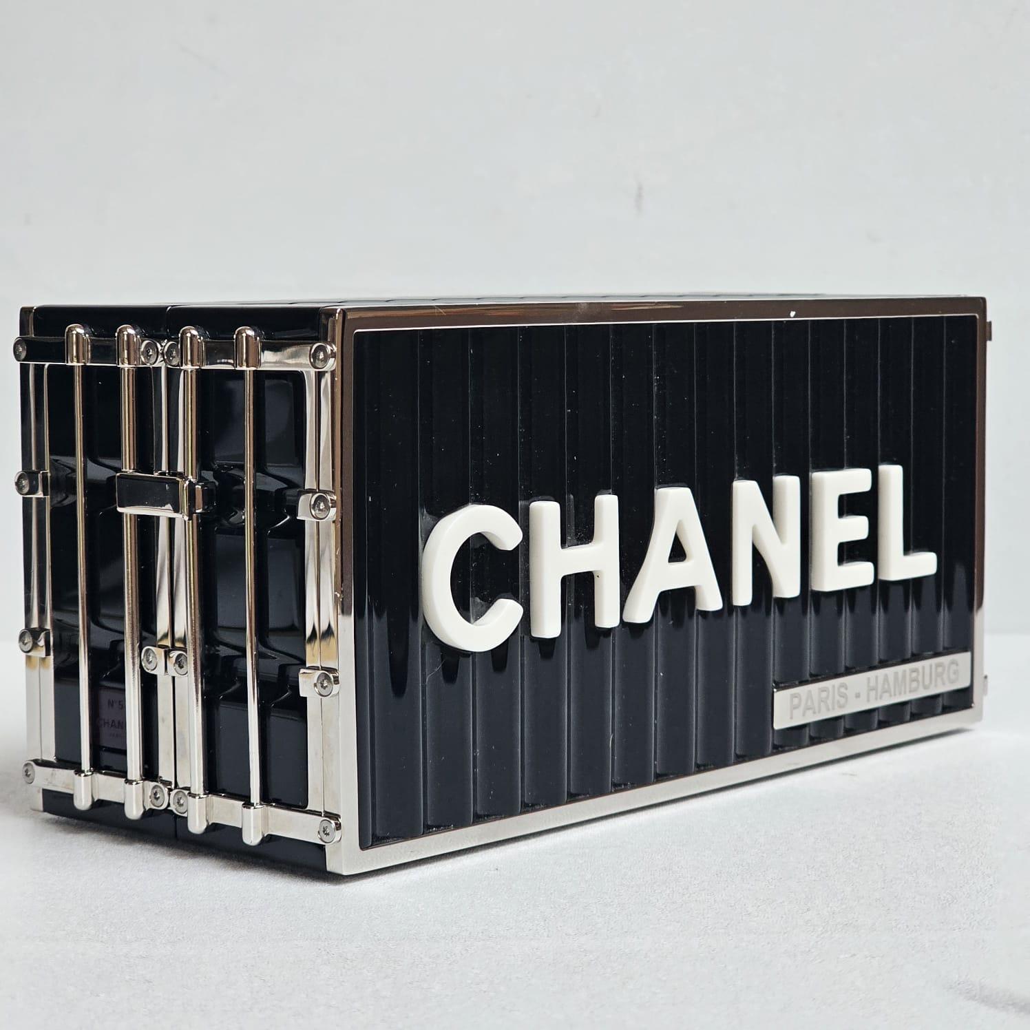 Rare Chanel Minaudiere Black Shipping Container Bag For Sale 11