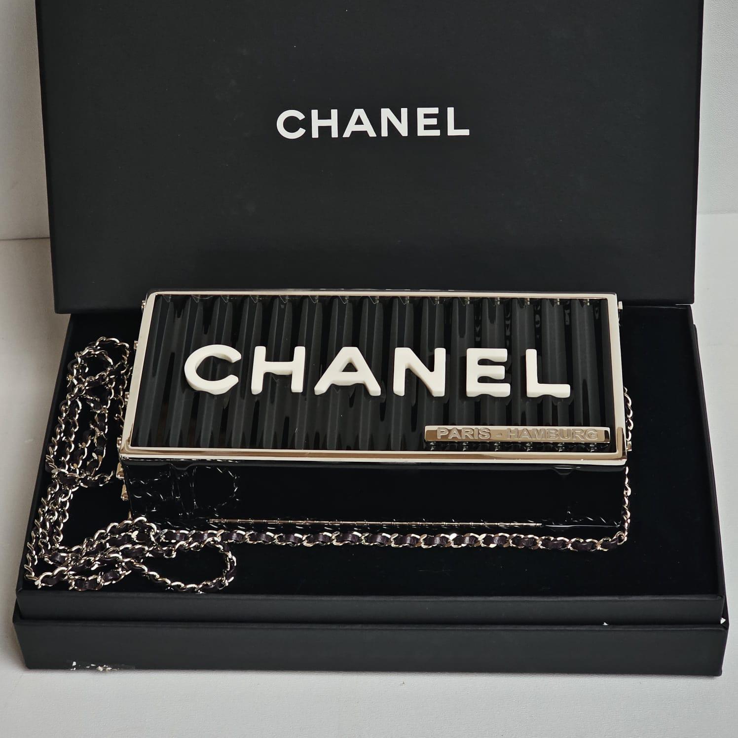 Rare Chanel Minaudiere Black Shipping Container Bag For Sale 12