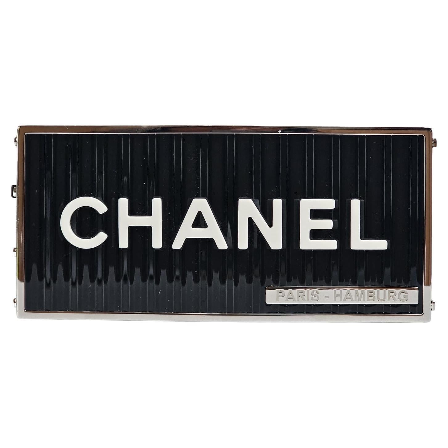 Rare Chanel Minaudiere Black Shipping Container Bag For Sale