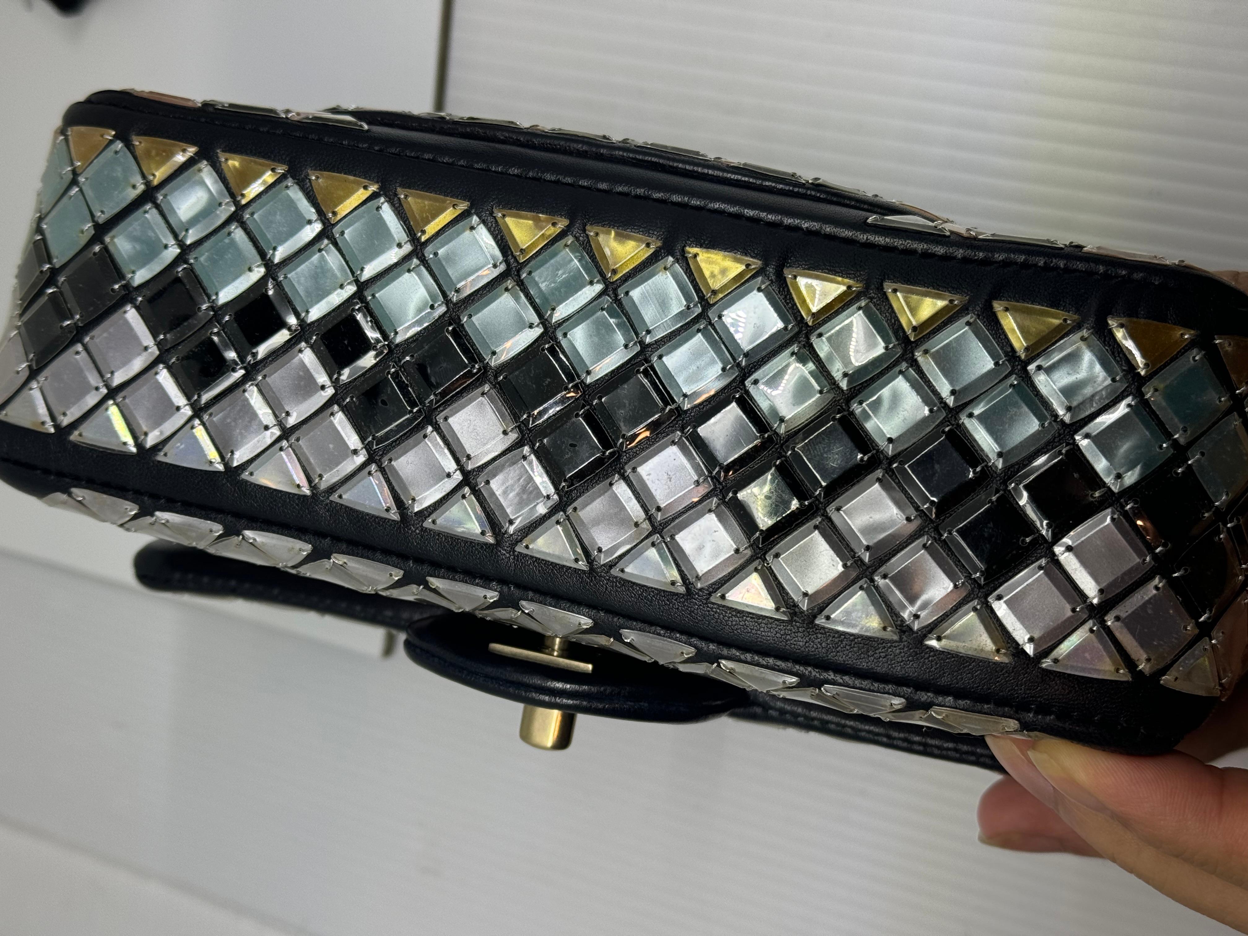 Rare Chanel Multicolor Mosaique Mini Rectangle Flap Bag 11