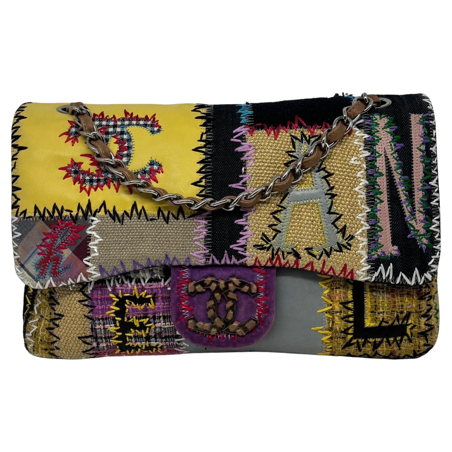 Rare Chanel Multicolor Patchwork Jumbo Flap Bag