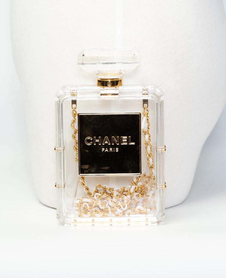 Chanel Rare NO5 Perfume Bag Clear Limited Edition Evening Shoulder Bag at  1stDibs