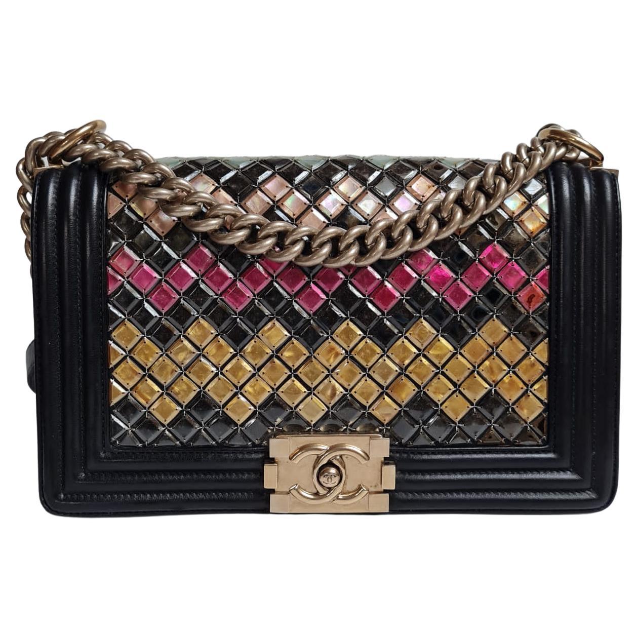Green and Black Mosaic Sequin Mini Flap Bag Gold Hardware, 2021, Handbags  & Accessories, The Chanel Collection, 2022