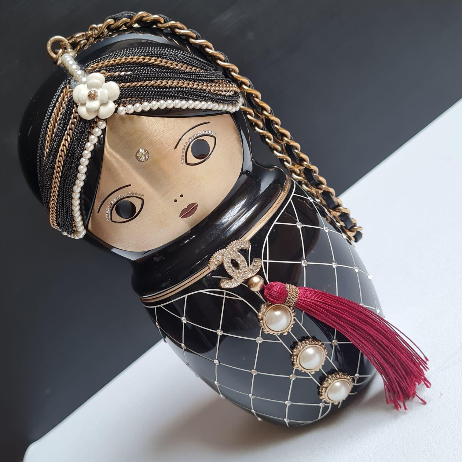 Rare Chanel Paris-Bombay Métiers d’Art Matryoshka Minaudière Doll Clutch 6