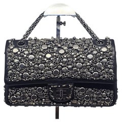 Rare sac à rabat Chanel Paris-Bombay Runway perlé medium réédition 2.55