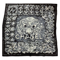 Rare Chanel Paris Shanghai 2010 silk scarf limited edition