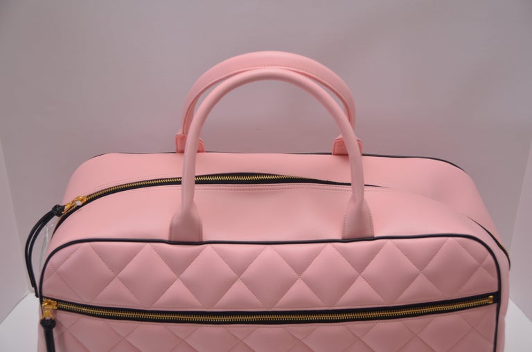 Women's or Men's Rare Chanel Pink Vintage '95  Weekend Duffel Overnight  Tote NEW With Tags For Sale